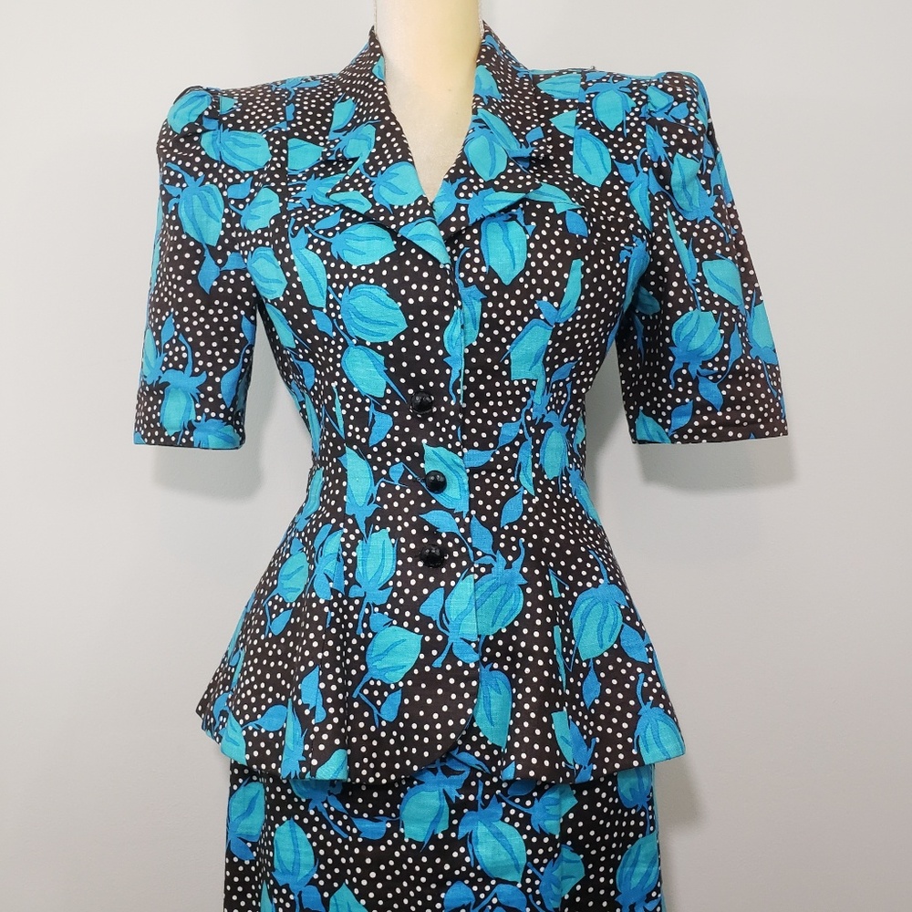 VTG Rare Lillie Rubin Suit 100% Linen EUC
